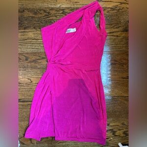 Tiger Mist Fuchsia Asymmetrical Mini Dress